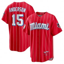 Miami Marlins #15 Brian Anderson Red City Connect Replica Player Jersey Baseball Jerseys