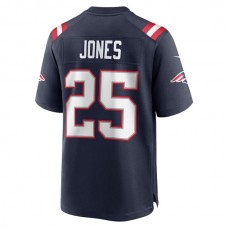 NE.Patriots #25 Marcus Jones Navy Game Player Jersey Stitched American Football Jerseys