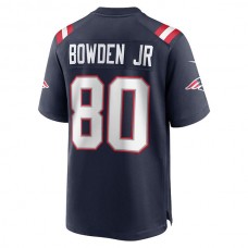 NE.Patriots #80 Lynn Bowden Jr. Navy Game Player Jersey Stitched American Football Jerseys