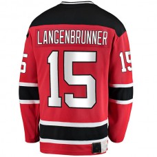 NJ.Devils #15 Jamie Langenbrunner Fanatics Branded Premier Breakaway Retired Player Jersey Red Stitched American Hockey Jerseys