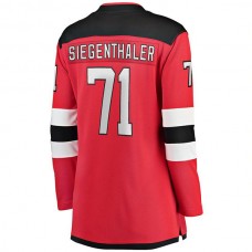 NJ.Devils #71 Jonas Siegenthaler Fanatics Branded Home Breakaway Player Jersey Red Stitched American Hockey Jerseys