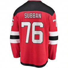 NJ.Devils #76 P.K. Subban Fanatics Branded Premier Breakaway Player Jersey Red Stitched American Hockey Jerseys
