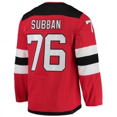 NJ.Devils #76 P.K. Subban Home Primegreen Authentic Pro Player Jersey Red Stitched American Hockey Jerseys