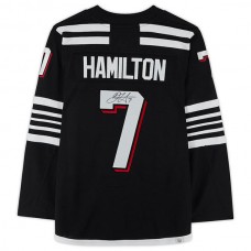 NJ.Devils #7 Dougie Hamilton Fanatics Authentic Autographed Black Stitched American Hockey Jerseys