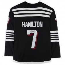 NJ.Devils #7 Dougie Hamilton Fanatics Authentic Autographed Branded Alternate Breakaway Jersey Black Stitched American Hockey Jerseys