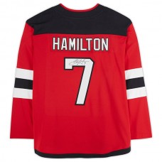 NJ.Devils #7 Dougie Hamilton Fanatics Authentic Autographed Fanatics Breakaway Jersey Red Stitched American Hockey Jerseys