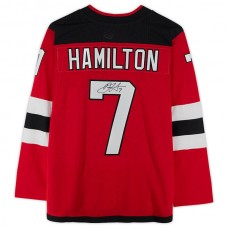 NJ.Devils #7 Dougie Hamilton Fanatics Authentic Autographed Jersey Red Stitched American Hockey Jerseys