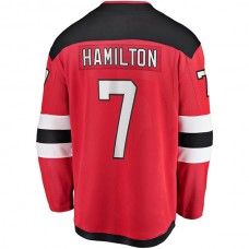 NJ.Devils #7 Dougie Hamilton Fanatics Branded Home Premier Breakaway Player Jersey Red Stitched American Hockey Jerseys