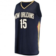 NO.Pelicans #15 Jose Alvarado Fanatics Branded 2021-22 Fast Break Replica Jersey Navy Icon Edition Stitched American Basketball Jersey