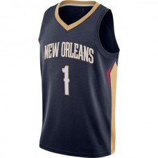 NO.Pelicans #1 Zion Williamson 2020-21 Swingman Jersey Icon Edition Navy Stitched American Basketball Jersey
