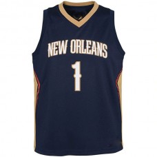 NO.Pelicans #1 Zion Williamson Pelicans Swingman Jersey Icon Edition Navy Stitched American Basketball Jersey