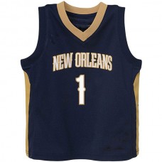 NO.Pelicans #1 Zion Williamson Pelicans Toddler Replica Jersey Icon Edition Navy Stitched American Basketball Jersey