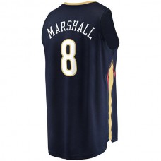 NO.Pelicans #8 Naji Marshall Fanatics Branded 2021-22 Fast Break Replica Jersey Icon Edition Navy Stitched American Basketball Jersey