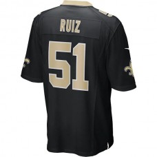NO.Saints #51 Cesar Ruiz Black Game Jersey Stitched American Football Jerseys