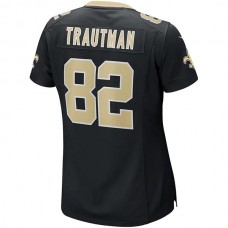 NO.Saints #82 Adam Trautman Black Game Jersey Stitched American Football Jersey