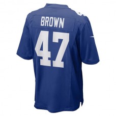 NY.Giants #47 Cam Brown Royal Game Jersey Stitched American Football Jerseys