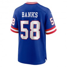 NY.Giants #58 Carl Banks Royal Classic Retired Player Game Jersey Stitched American Football Jerseys