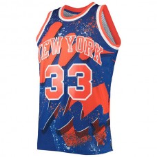 NY.Knicks #33 Patrick Ewing Mitchell & Ness Hardwood Classics 1991-92 Hyper Hoops Swingman Jersey Blue Stitched American Basketball Jersey