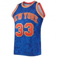 NY.Knicks #33 Patrick Ewing Mitchell & Ness Hardwood Classics 1991-92 Lunar New Year Swingman Jersey Blue Stitched American Basketball Jersey