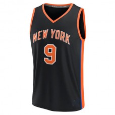 NY.Knicks #9 RJ Barrett Fanatics Branded 2022-23 Fastbreak Jersey City Edition Black Stitched American Basketball Jersey