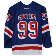 NY.Rangers #99 Wayne Gretzky Autographed Blue Reebok Premier Jersey Stitched American Hockey Jerseys