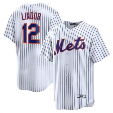 New York Mets #12 Francisco Lindor White Home Replica Player Jersey Baseball Jerseys