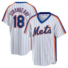 New York Mets #18 Darryl Strawberry White Home Cooperstown Collection Player Jersey Baseball Jerseys