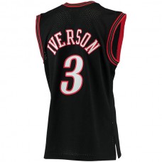 PH.76ers #3 Allen Iverson Mitchell & Ness Big & Tall Hardwood Classics Jersey Black Stitched American Basketball Jersey