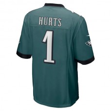 P.Eagles #1 Jalen Hurts Midnight Green Player Jersey Stitched American Football Jerseys