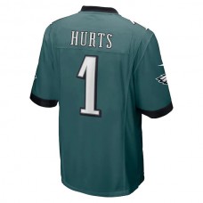 P.Eagles #1 Jalen Hurts Midnight Green Team Game Jersey Stitched American Football Jerseys