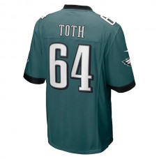 P.Eagles #64 Brett Toth Midnight Green Game Jersey Stitched American Football Jerseys