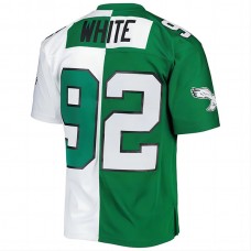 P.Eagles #92 Reggie White Mitchell & Ness 1990 Split Legacy Replica Jersey Kelly Green/White Stitched American Football Jerseys