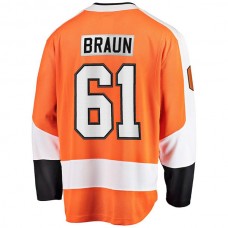 P.Flyers #61 Justin Braun Fanatics Branded Breakaway Player Jersey Orange Stitched American Hockey Jerseys