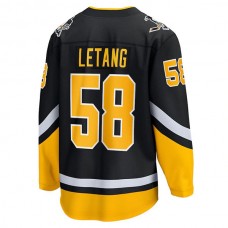 P.Penguins #58 Kris Letang Fanatics Branded 2021-22 Alternate Premier Breakaway Player Jersey Black Stitched American Hockey Jerseys