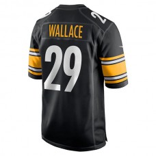 P.Steelers #29 Levi Wallace Black Game Player Jersey Stitched American Football Jerseys