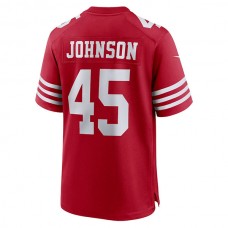 SF.49ers #45 Buddy Johnson Scarlet Game Player Jersey Stitched American Football Jerseys