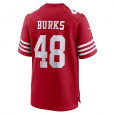SF.49ers #48 Oren Burks Scarlet Game Player Jersey Stitched American Football Jerseys
