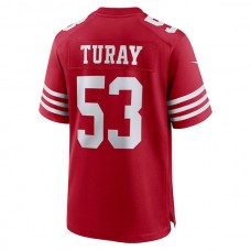 SF.49ers #53 Kemoko Turay Scarlet Game Player Jersey Stitched American Football Jerseys