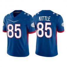 SF.49ers #85 George Kittle 2022 Royal Pro Bowl Stitched Jersey American Football Jersey