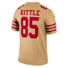 SF.49ers #85 George Kittle Gold Inverted Legend Jersey Stitched American Football Jerseys