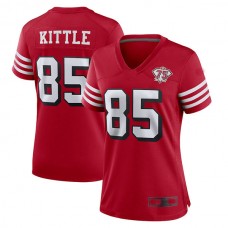 SF.49ers #85 George Kittle Scarlet 75th Anniversary Alternate Game Jersey Football Jerseys