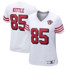 SF.49ers #85 George Kittle White 75th Anniversary 2nd Alternate Game Jersey Football Jerseys
