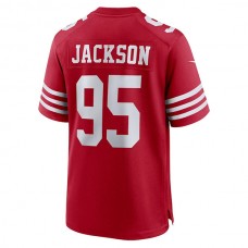 SF.49ers #95 Drake Jackson Scarlet Game Player Jersey Stitched American Football Jerseys