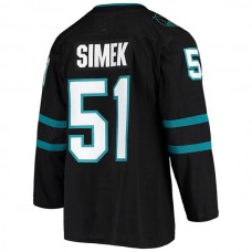 SJ.Sharks #51 Radim Simek Alternate Authentic Jersey Black Stitched American Hockey Jerseys