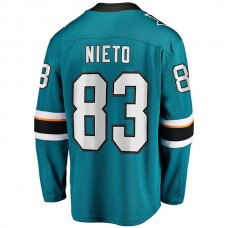 SJ.Sharks #83 Matt Nieto Fanatics Branded Breakaway Player Jersey Teal Stitched American Hockey Jerseys