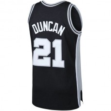 S.Antonio Spurs #21 Tim Duncan Mitchell & Ness Big & Tall Hardwood Classics Jersey Black Stitched American Basketball Jersey