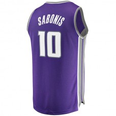 S.Kings #10 Domantas Sabonis Fanatics Branded Fast Break Replica Jersey Purple Icon Edition Stitched American Basketball Jersey