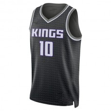 S.Kings #10 Domantas Sabonis Jordan Brand Statement Edition Swingman Jersey Black Stitched American Basketball Jersey