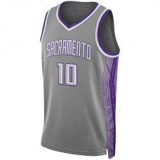 S.Kings #10 Domantas Sabonis Unisex Swingman Jersey City Edition Anthracite Stitched American Basketball Jersey