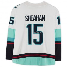 S.Kraken #15 Riley Sheahan Fanatics Authentic Autographed Breakaway Jersey with Inaugural Season Jersey Patch Stitched American Hockey Jerseys